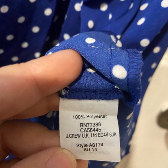 JCrew blue polka dots tie knot top size 12 - Picture 5 of 5